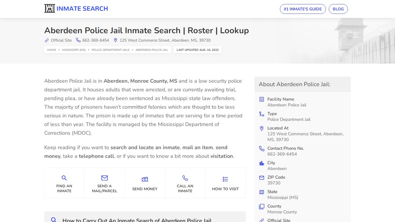 Aberdeen Police Jail Inmate Search | Roster | Lookup